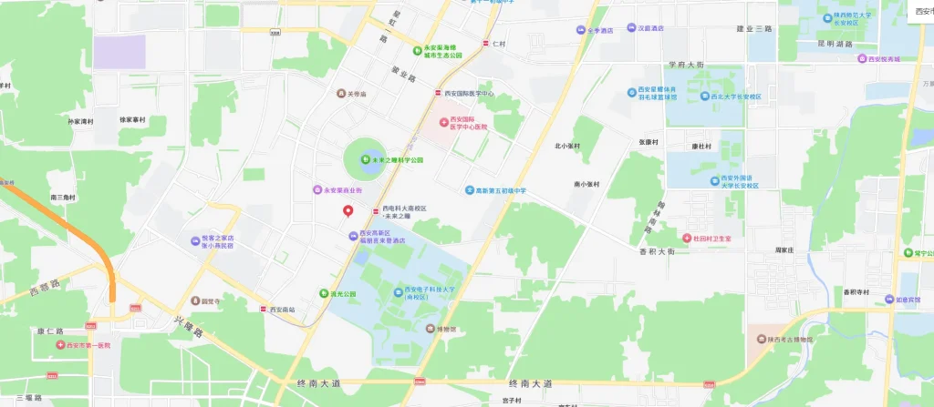 蓝烯新材 西安高新区未来之瞳 商务区位图